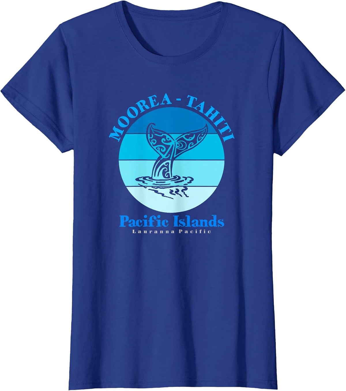 Whale Tail Moorea Tahiti Ocean T-Shirt - Royal Blue