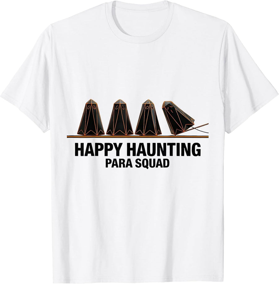 Men's Happy Haunting Para Squad Geometric Ghost SpED T-Shirt - White