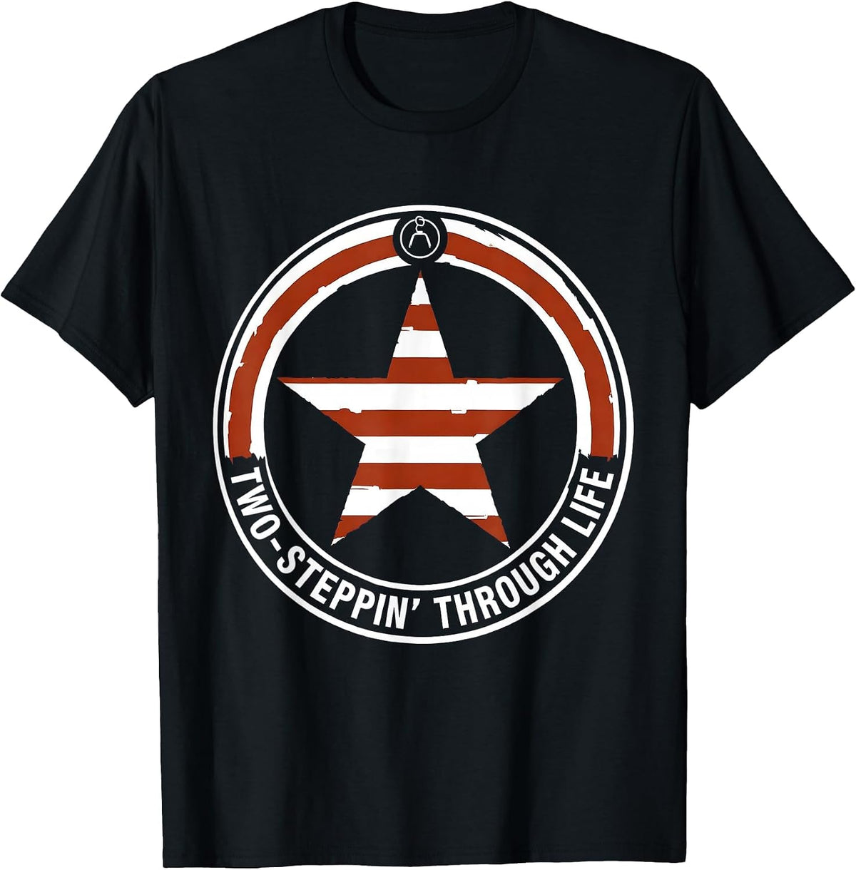 Men's Two-Steppin' Through Life Texas Dance Design T-Shirt - Black