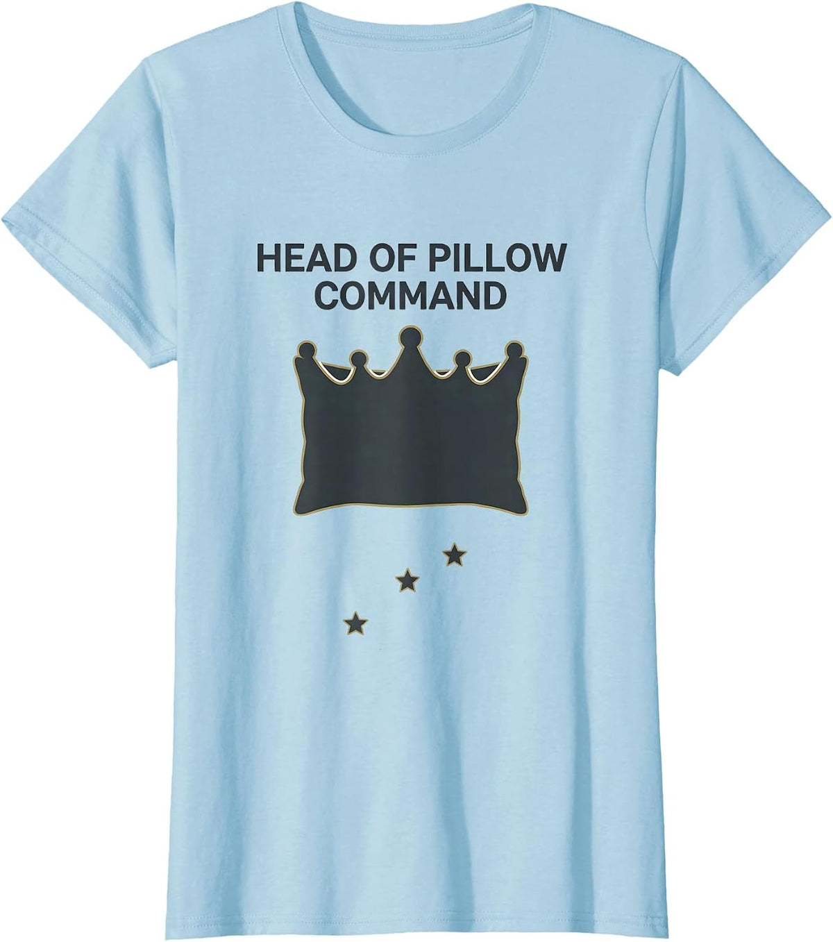 Head Of Pillow Command Editorial Conceptual Slumber Party T-Shirt - Baby Blue