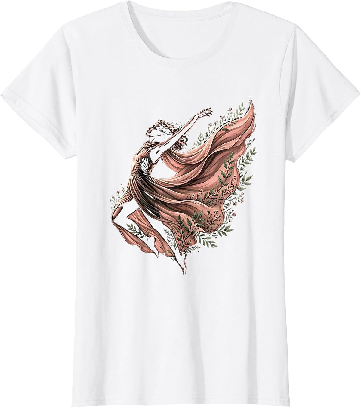 Women's Gigi Leaping Hero Cape Graphic Design T-Shirt - White