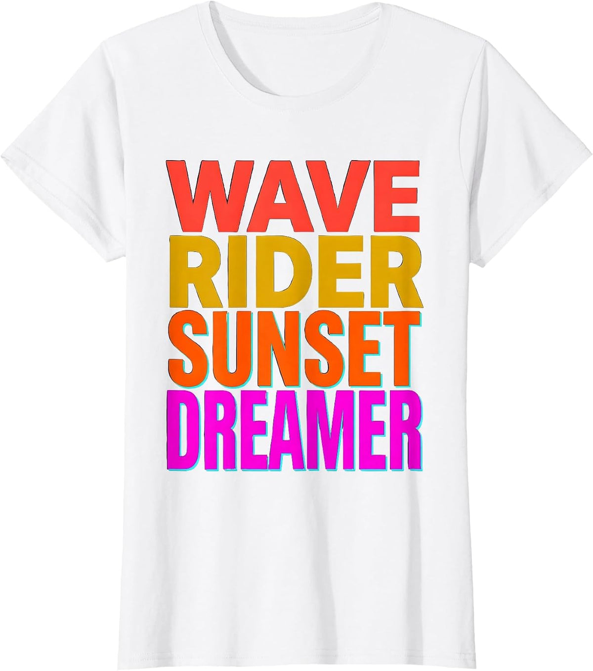 Wave Rider Sunset Dreamer Hawaiian Design T-Shirt - White
