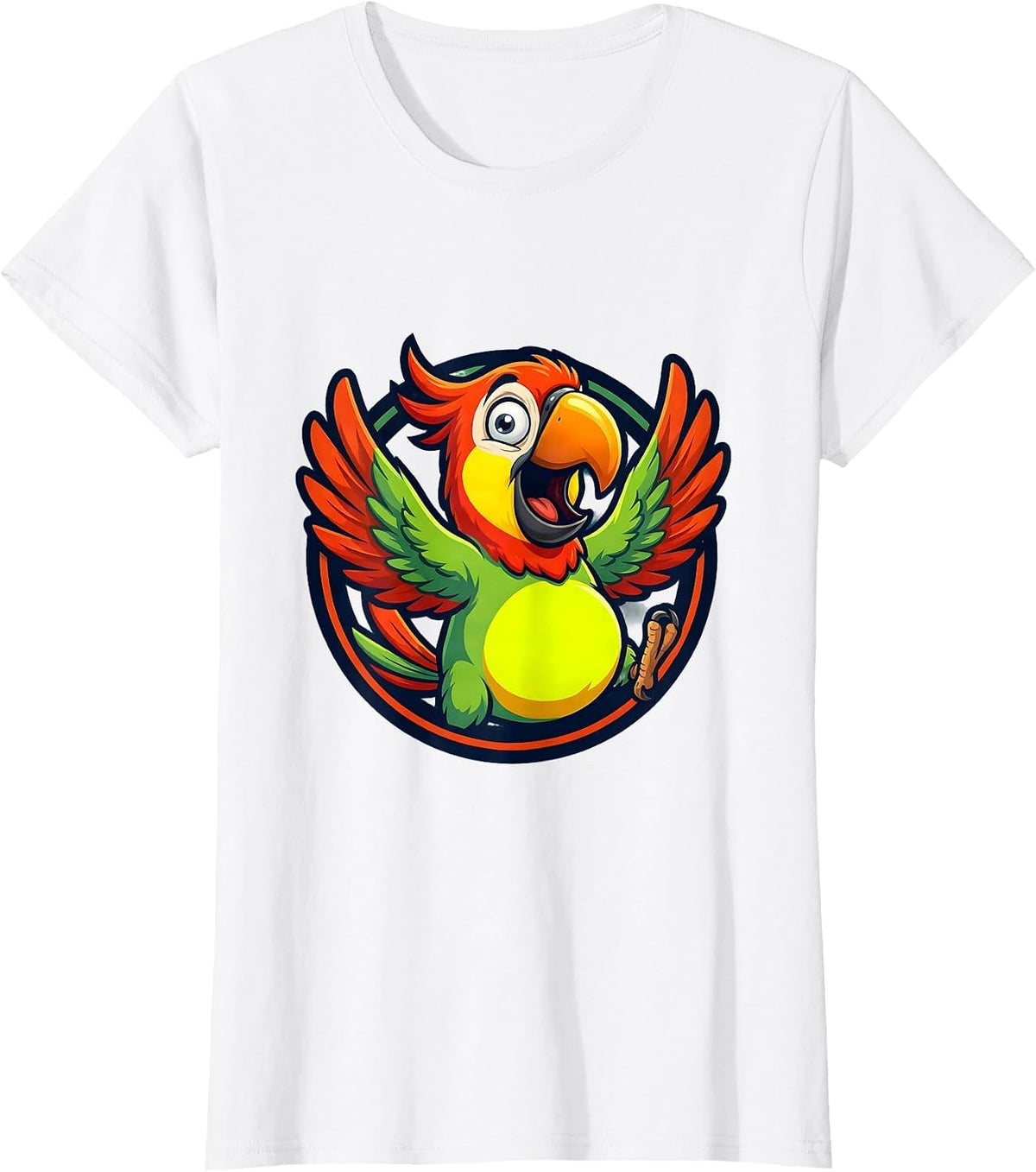 Funny Parrot Spilling Secrets to Wrong Person T-Shirt - White