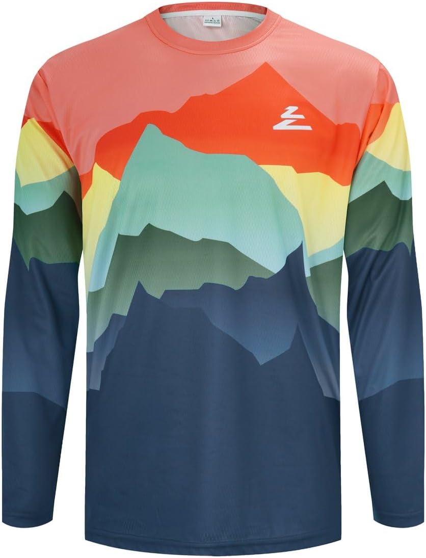 Mountain Bike Jersey Mens Long Sleeve Motocross Jersey Cycling Jersey Breathable Quick Dry Downhill BMX Off-Road - 25