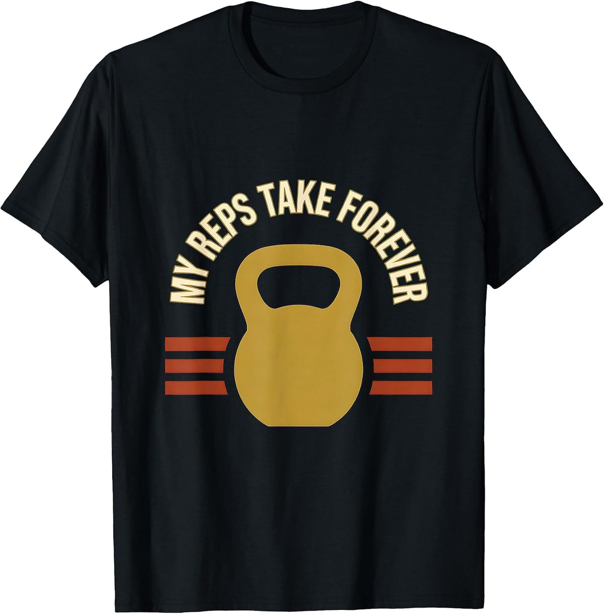 Men's My Reps Take Forever Funny Gym Weightlifting Workout Humor T-Shirt - Black