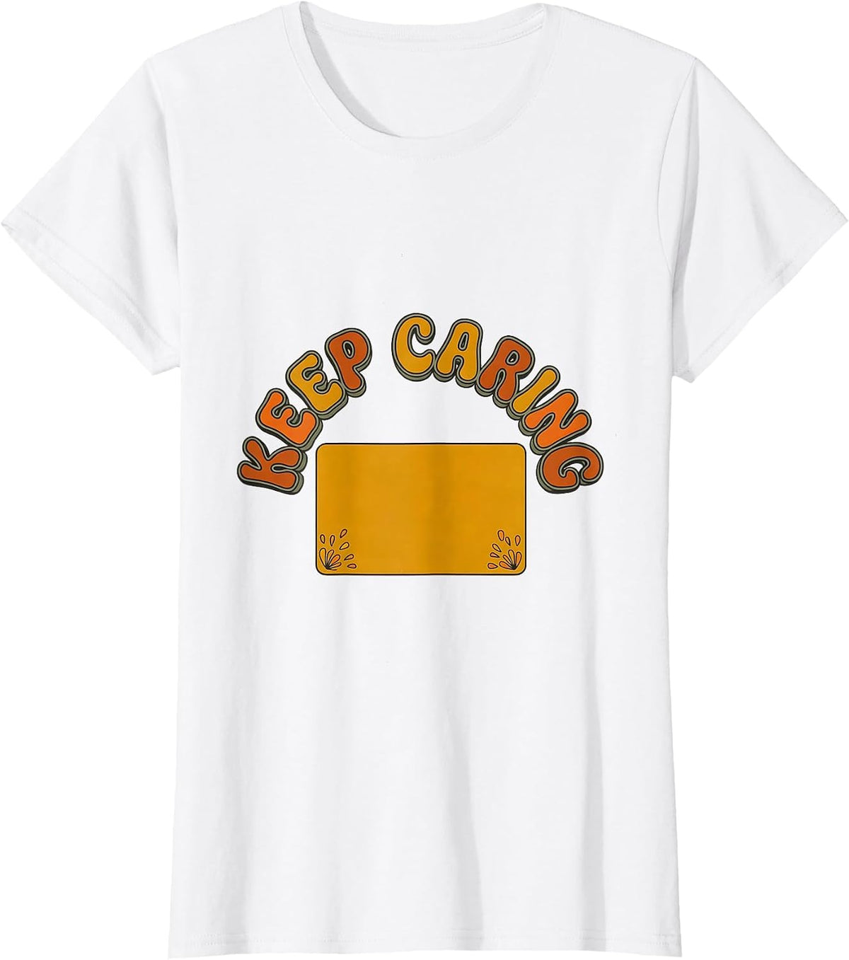 Keep Caring Retro 70s Positivity Special Education Teacher T-Shirt - White