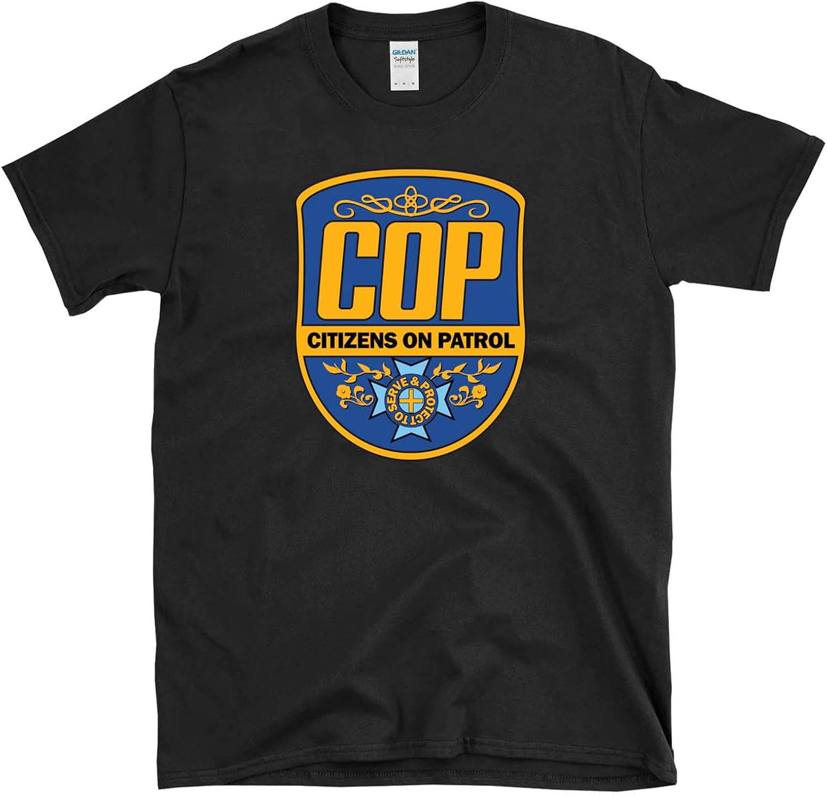 COP - Citizens On Patrol - Classic Logo Police Parody Cosplay T-Shirt - Black