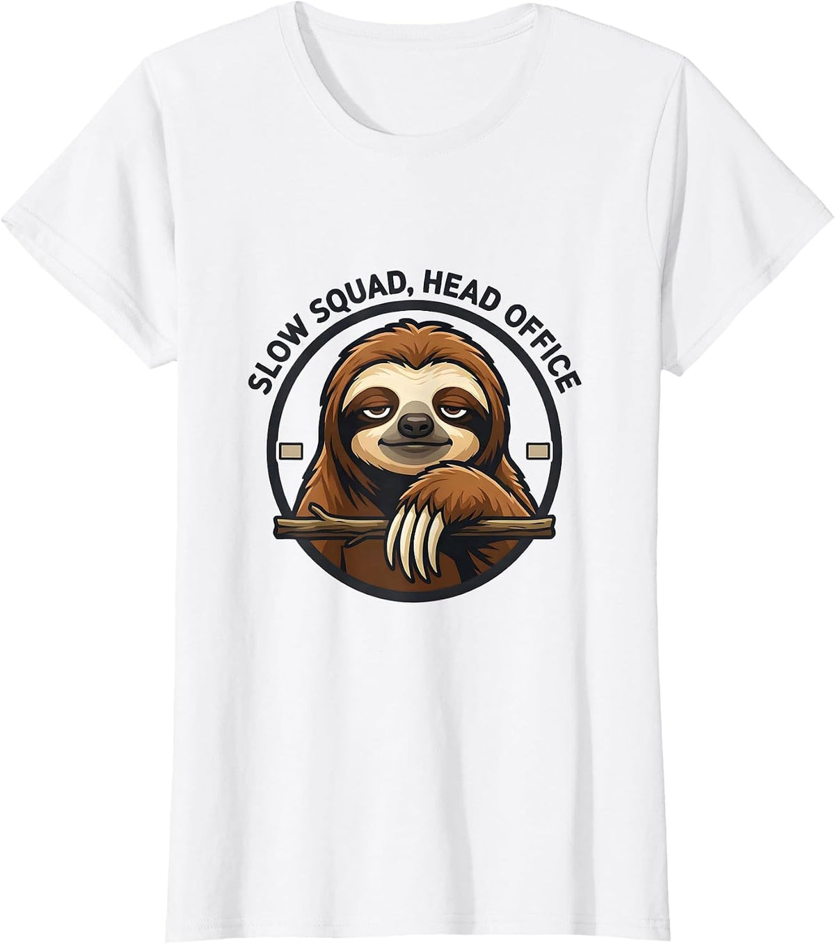 Slow Squad Head Office Funny Sloth Lover Gift T-Shirt - White