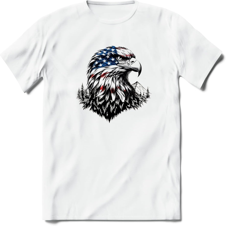 BRIEF INSANITY Ultra-Soft Smooth Fabric T-Shirts - Adult Unisex - Eagle Flag Head