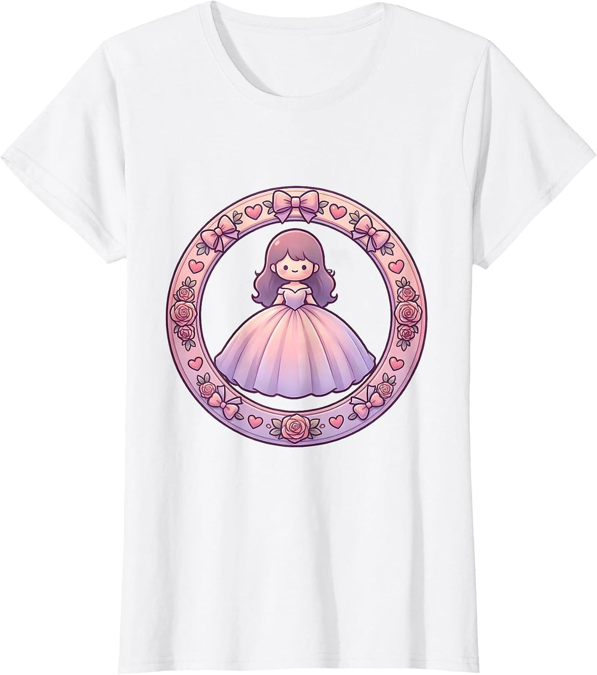 Gigi Hourglass Figure Flowing Gown Silhouette T-Shirt - White