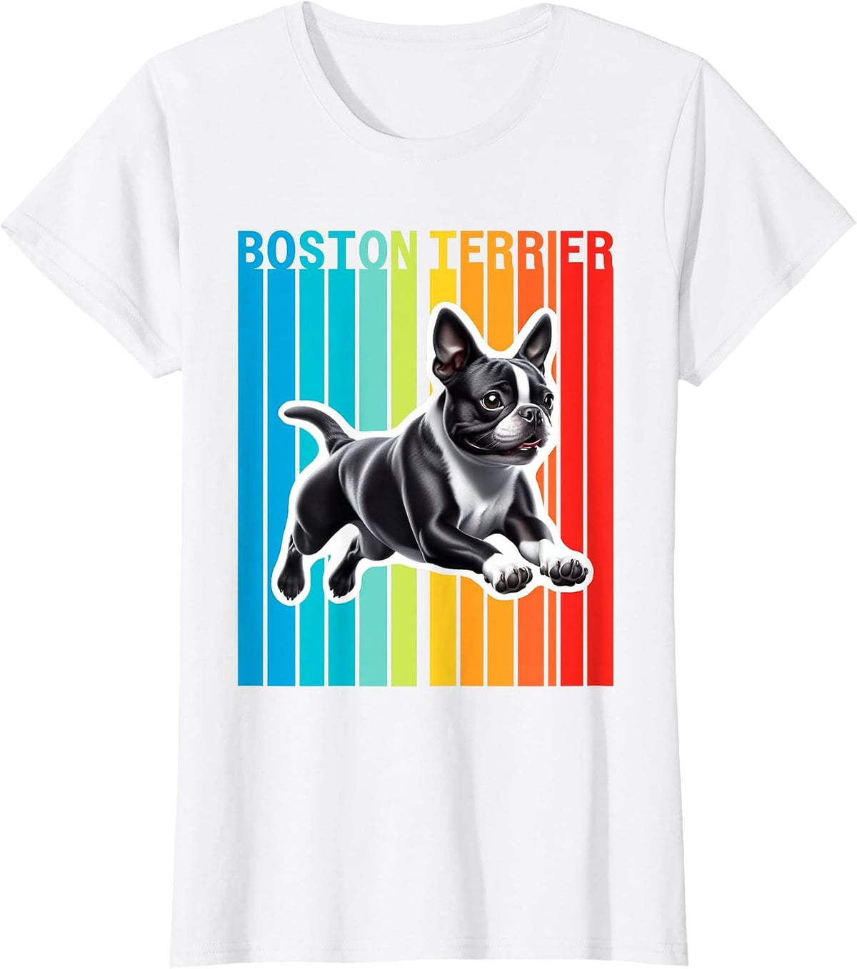 Colorful Boston Terrier T-Shirt - White