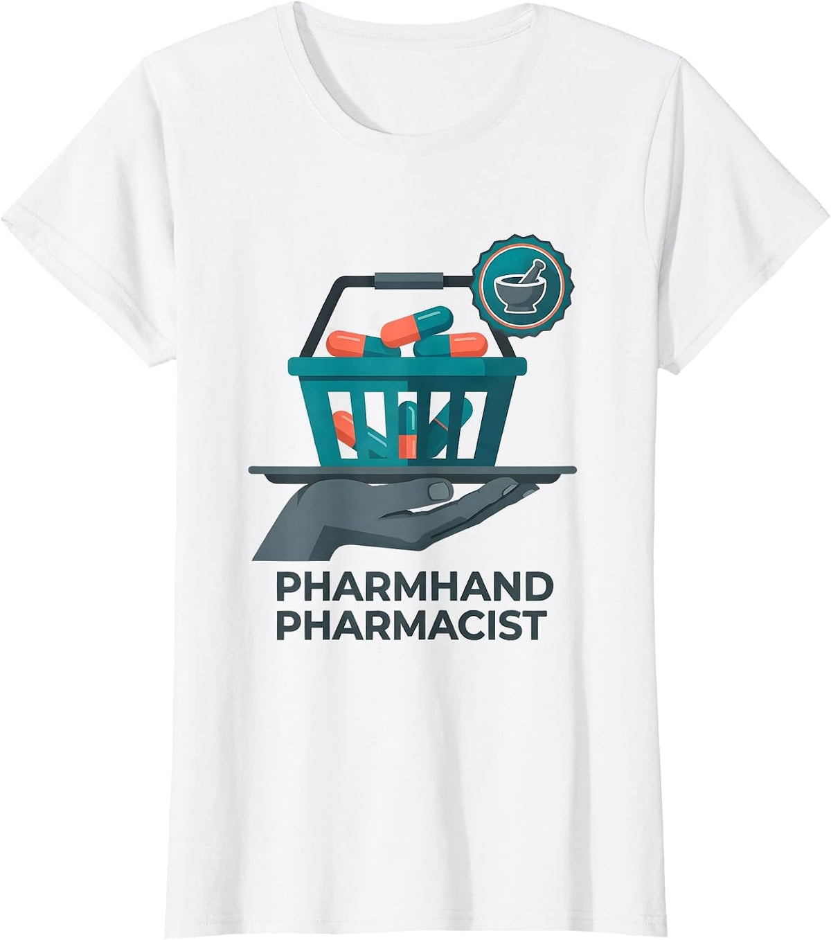 Pharmhand Pharmacist Funny Pharmacy Tech Occupation Humor T-Shirt - White