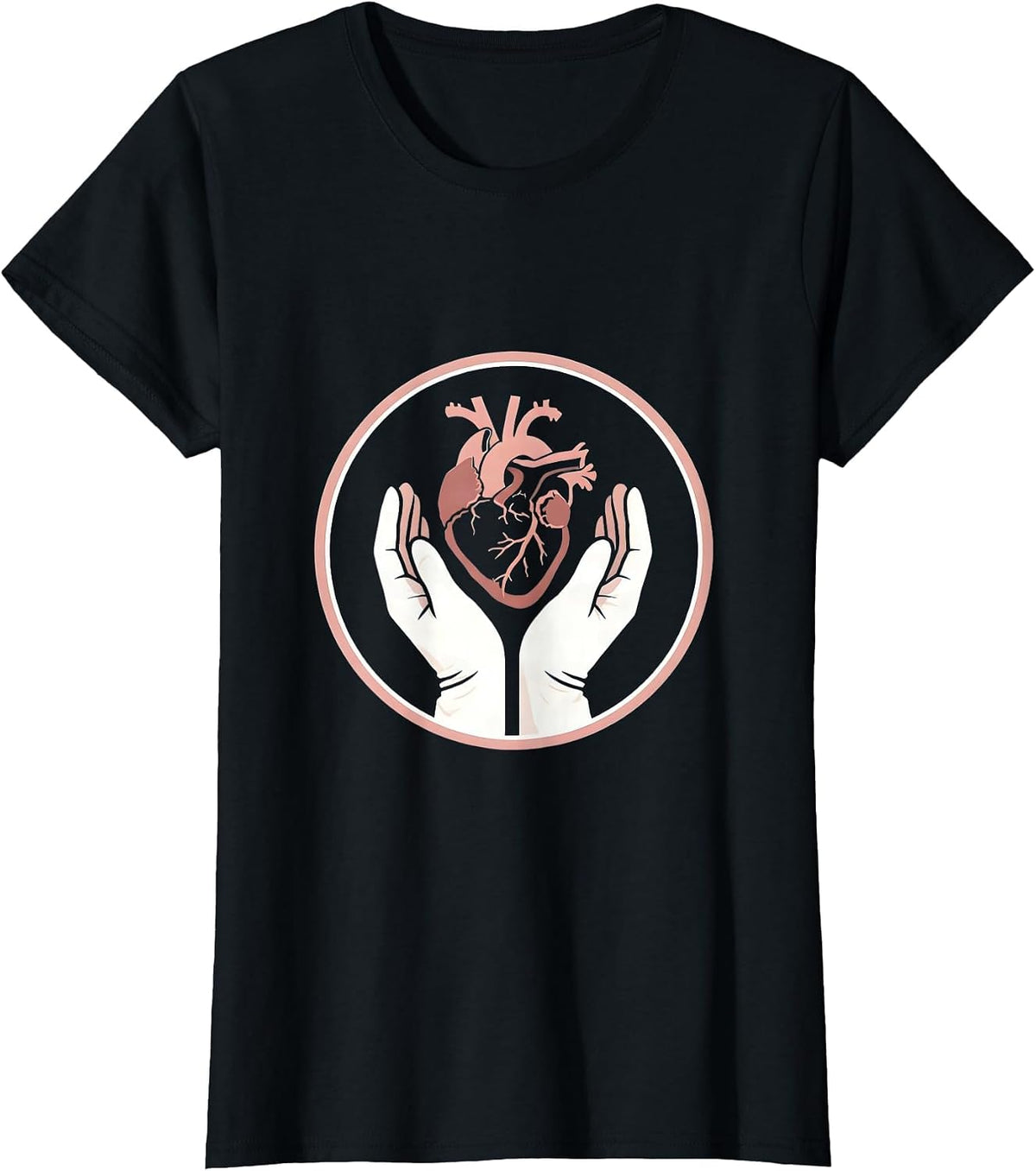 Women's Medical Assistant Caring Heart Graphic Design T-Shirt - Black