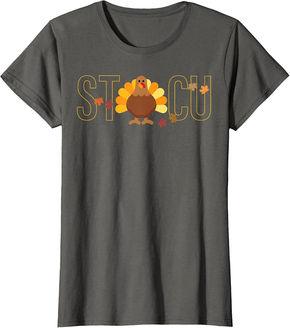 STICU Surgical Trauma ICU Nurse Fall Thanksgiving Turkey T-Shirt - Asphalt Grey