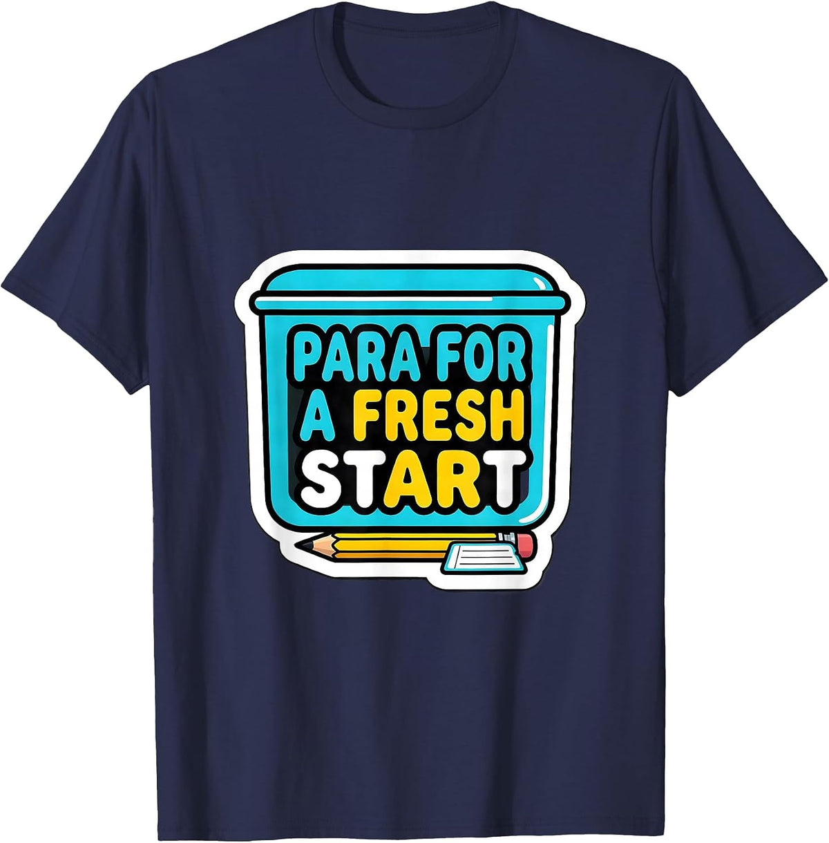 Para For A Fresh Start Funny Paraprofessional Back To School T-Shirt - Navy Blue