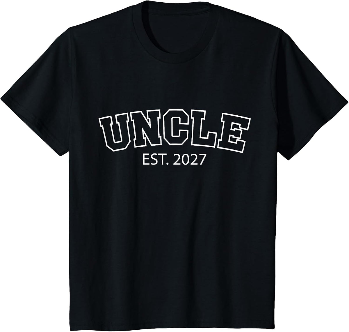 Uncle Est 2027 New Uncle Announcement Fathers Day T-Shirt - Black