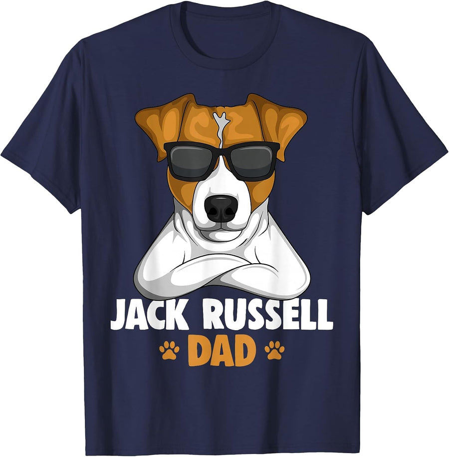 Jack Russell Terrier Dad Dog T-Shirt - Navy Blue