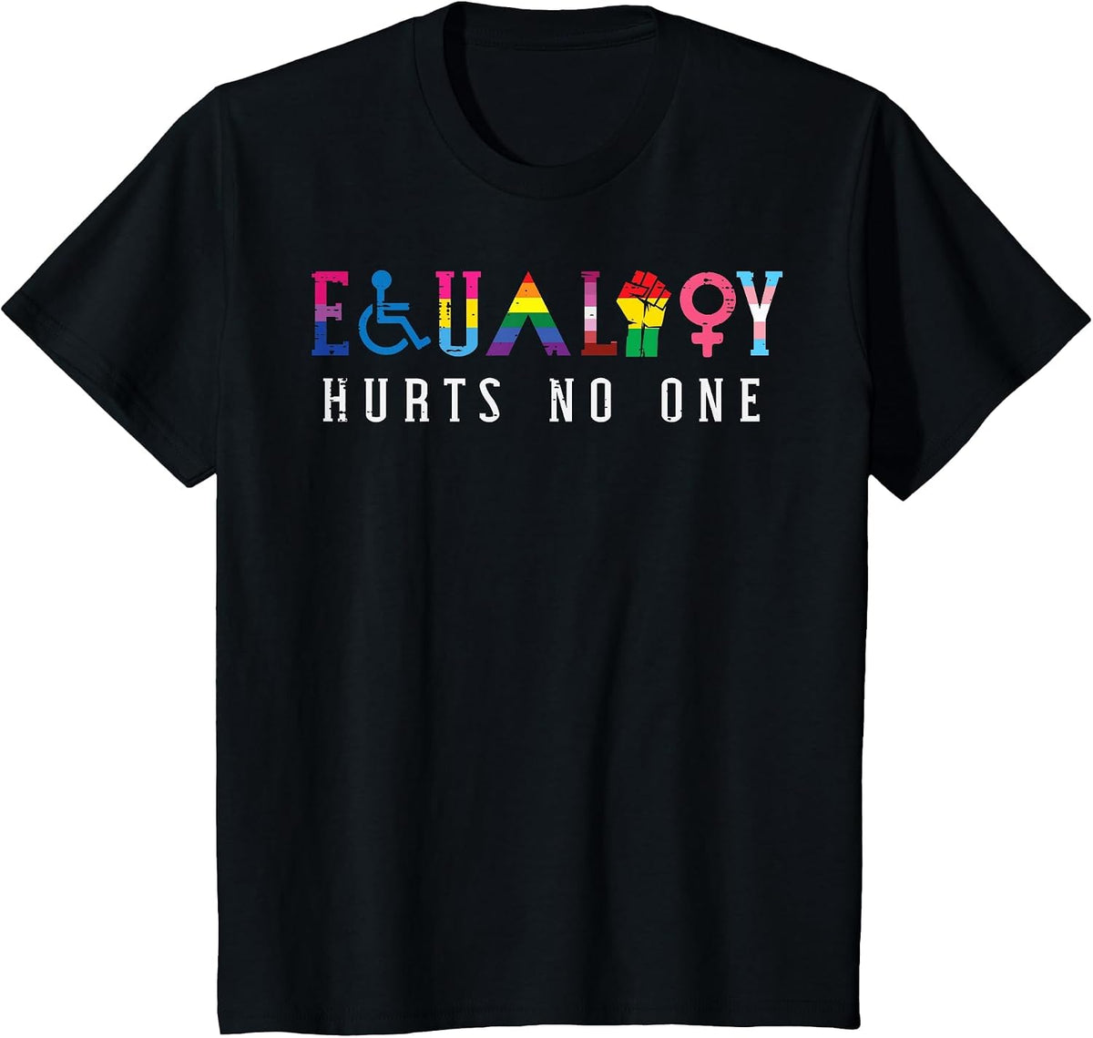 LGBT Equality Hurts No One Pride Human Rights Men Women Kids T-Shirt - Black