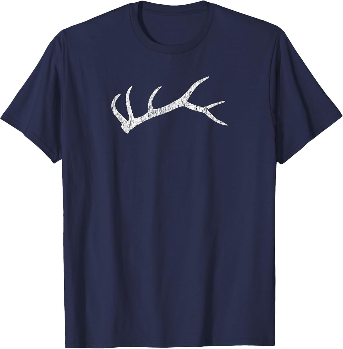 Elk Shed Rack Horn Hunting T-Shirt - Navy Blue