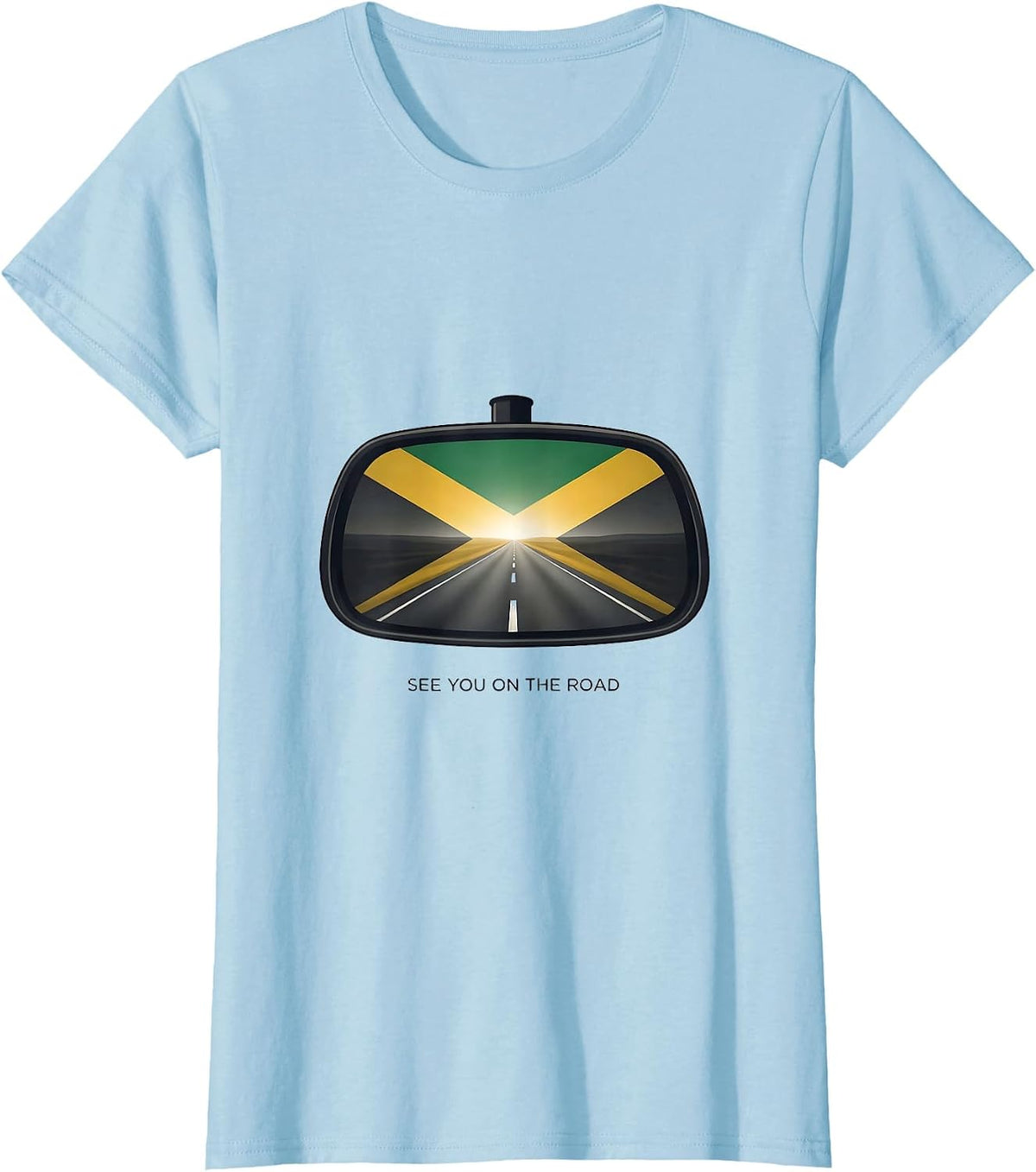 Women's See You On The Road Editorial Conceptual Jamaican Carnival T-Shirt - Baby Blue