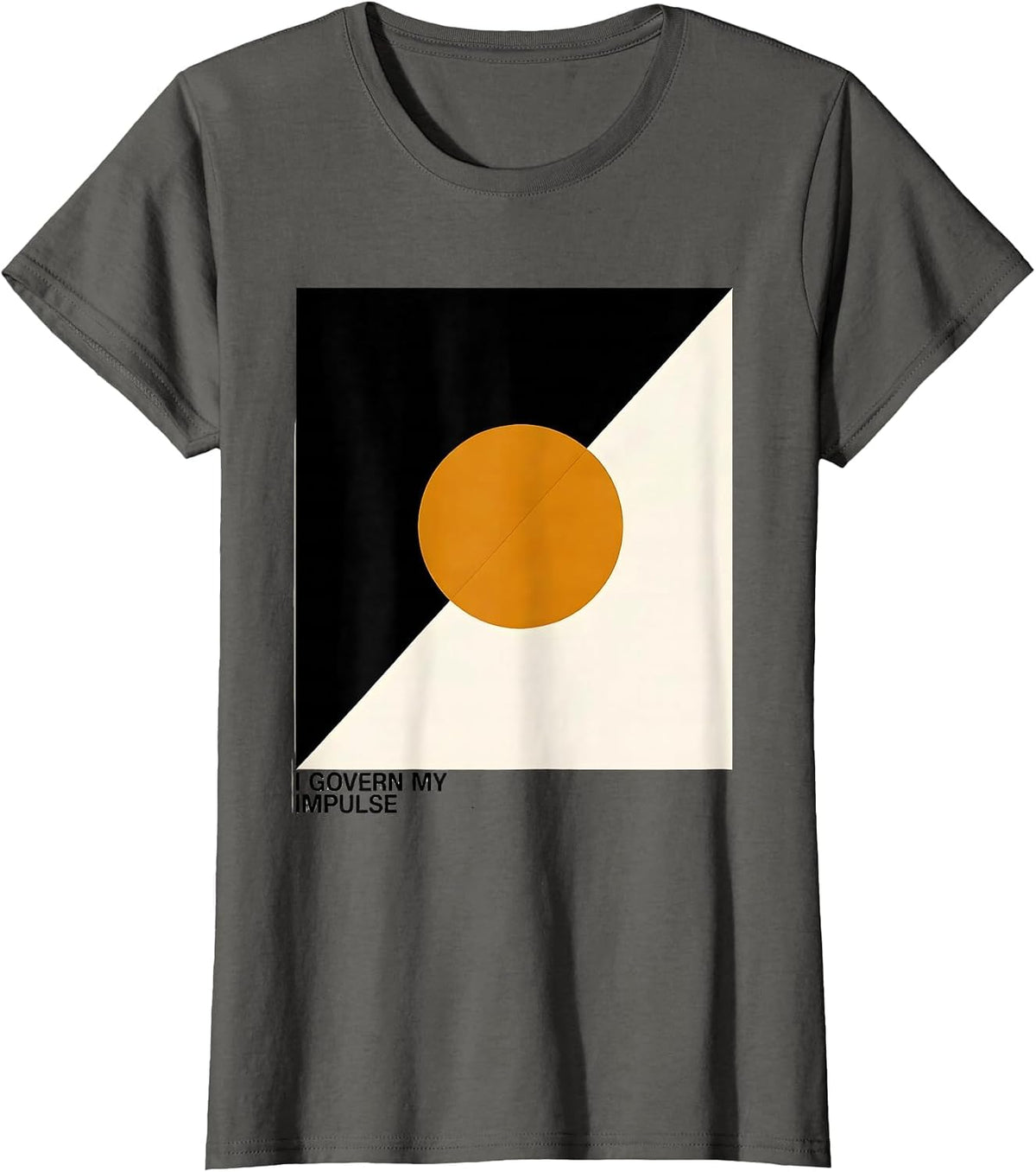Women's I Govern My Impulse Stoic Philosophy Marcus Aurelius Quote T-Shirt - Asphalt Grey