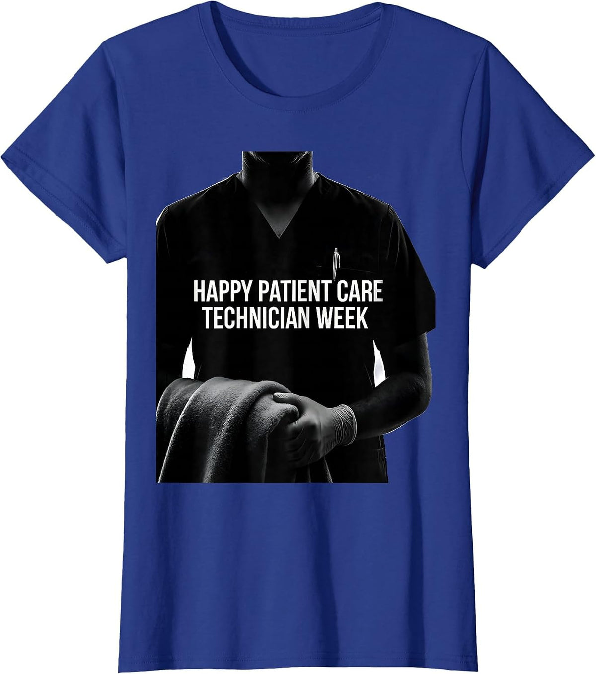 Women's Happy Patient Care Technician Week Appreciation Gift PCT T-Shirt - Royal Blue