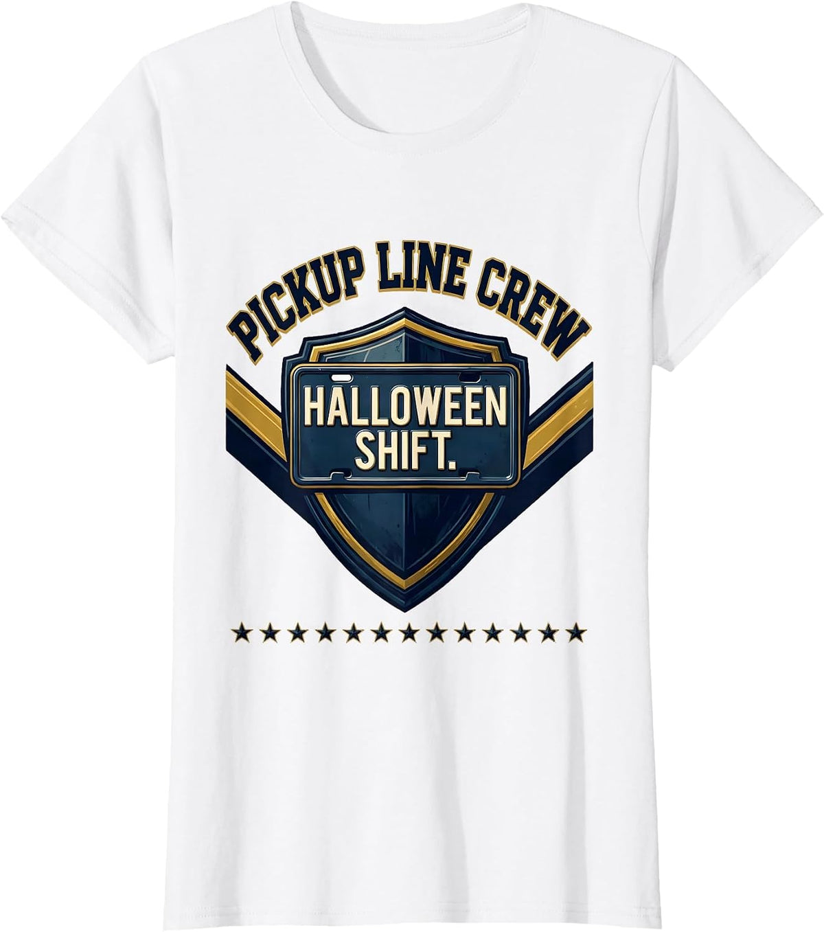 Pickup Line Crew Halloween Shift Sports Teacher Crew T-Shirt - White