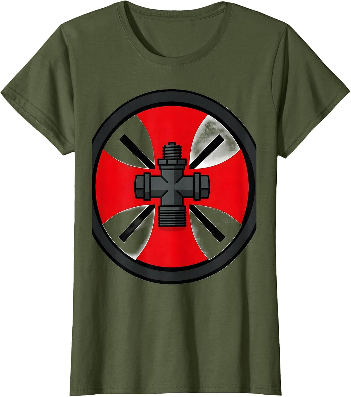 Women's Sealed Firefighter Badge Humor Fireman Gift T-Shirt - Olive Green