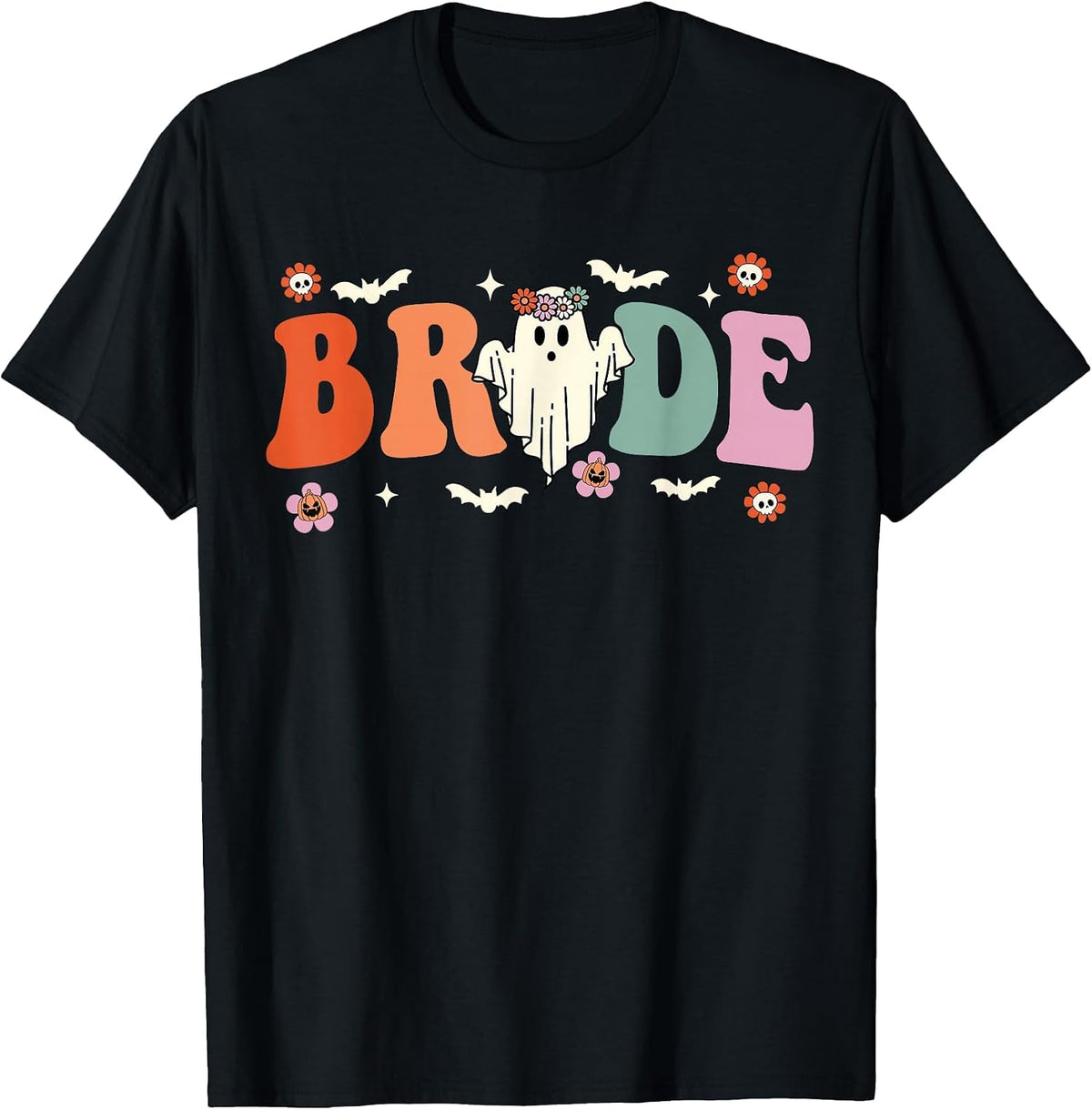 Bride Let's Go Ghouls Ghost Halloween Spooky Bachelorette T-Shirt - Black