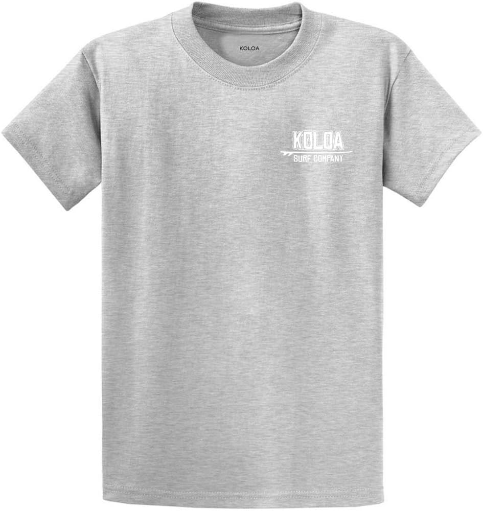Koloa Surf Mens Native Ride Heavyweight Cotton Tees in Reg, Big and Tall Sizes - Ash \/ White