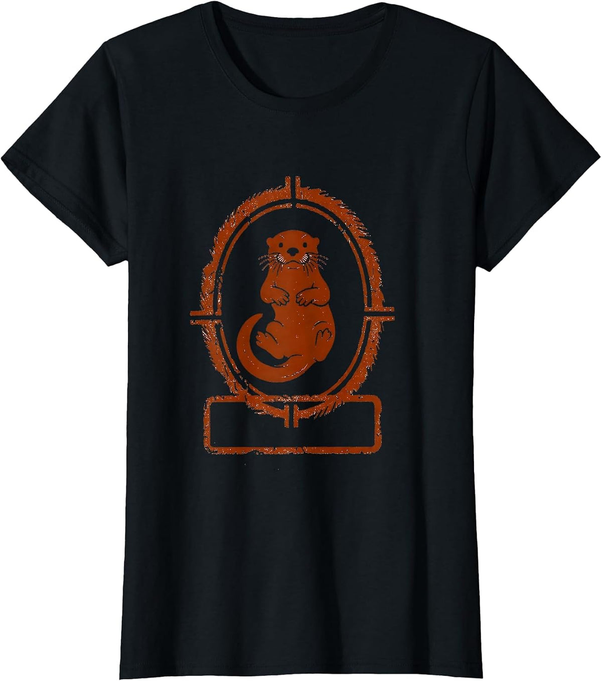 Otter Silhouette Funny Otter Lover Novelty Humor T-Shirt - Black