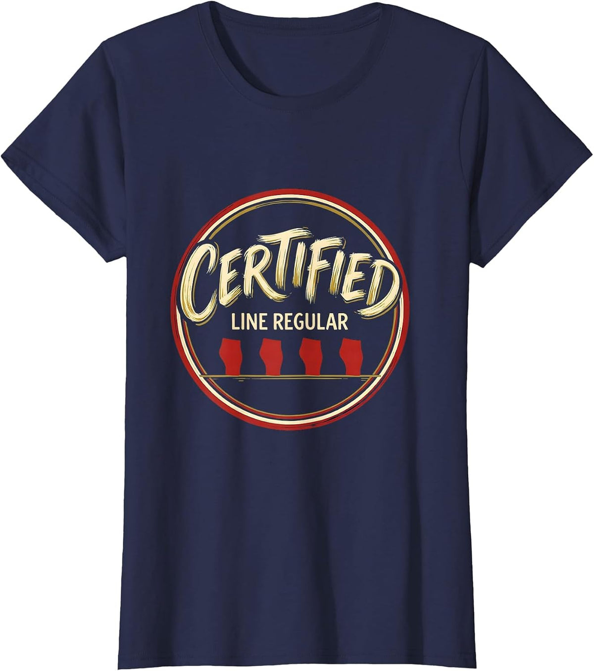 Women's Certified Line Regular Funny Dance Lover Line Dance Humor T-Shirt - Navy Blue