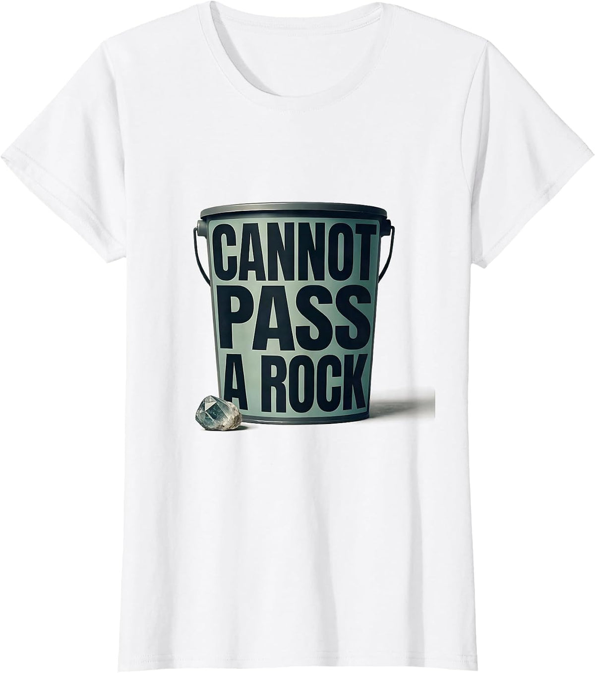 Cannot Pass A Rock Funny Rock Collector Geologist Humor T-Shirt - White