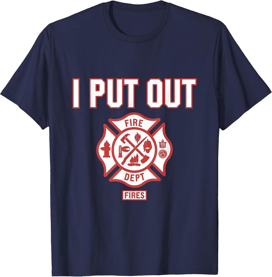 I Put Out Fires Firefighter Fire Rescue Firemen Dept T-Shirt - Navy Blue