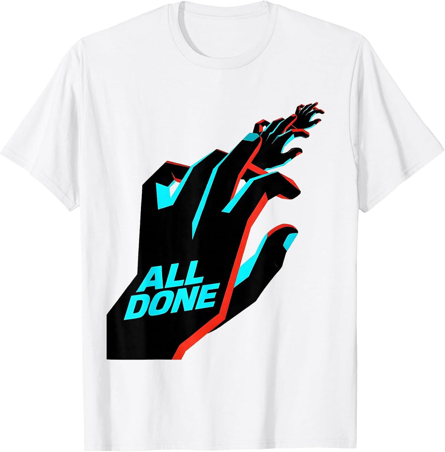 Men's All Done New Wave Typography ASL Sign Language Teacher T-Shirt - White
