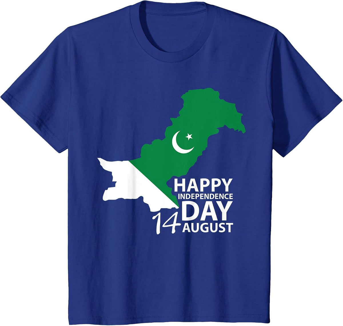 14 August Independence Day Pakistan Patriotic T-Shirt - Royal Blue