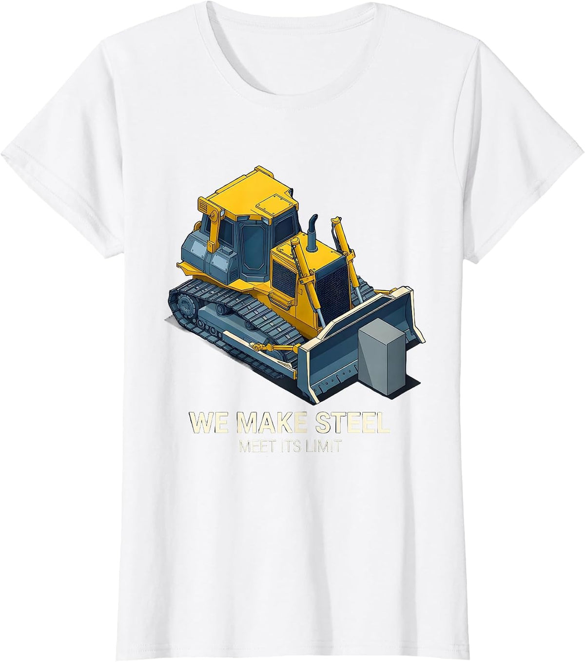 Women's We Make Steel Meet Its Limit Isometric Vector Heavy T-Shirt - White