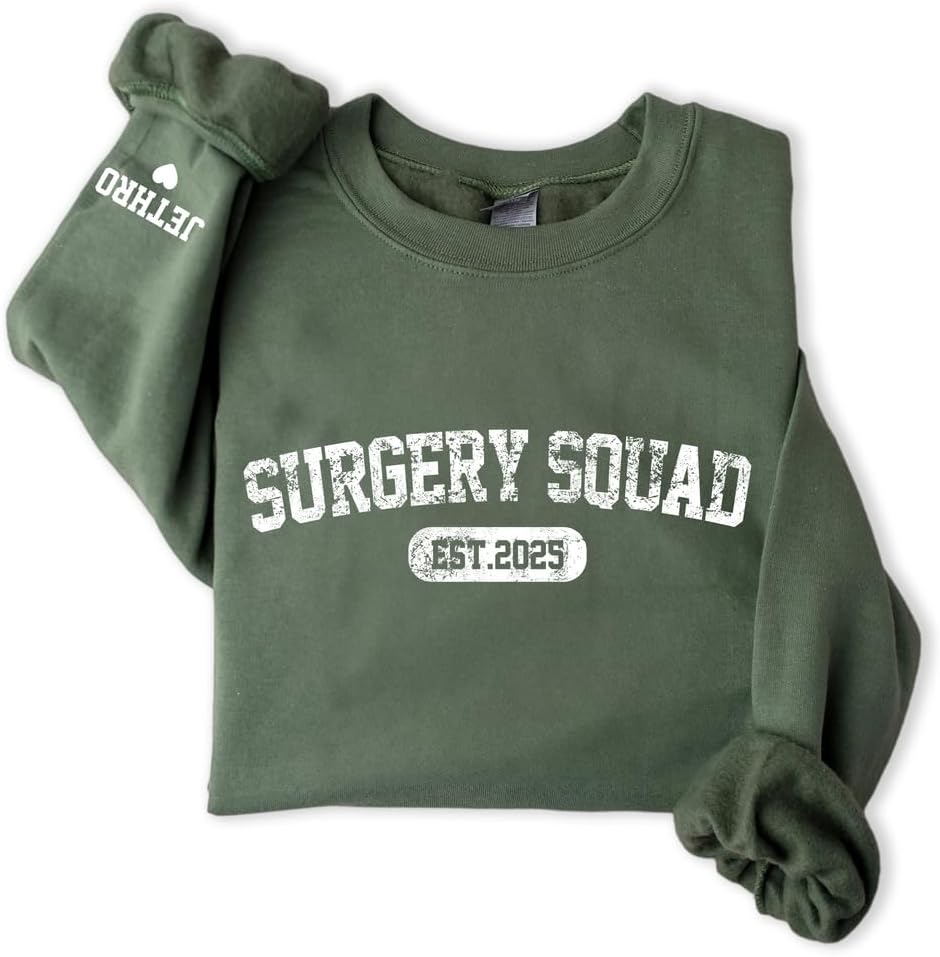 Personalized Surgical Tech Sweatshirt with Custom Name, Hospital Technician Gift, Custom Healthcare Crewneck - Surgery Squad