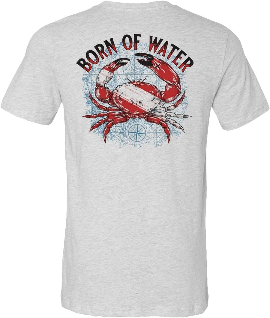 Stone Crab Scuba Diving T-Shirt for Men: Fishing | Spearfishing | Boating - Ash - Stone Crab