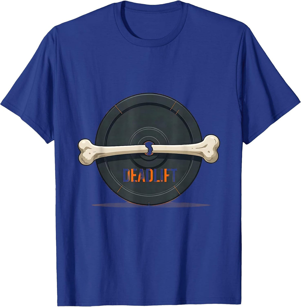 Men's Deadlift Funny Halloween Skeleton Weight Lifting Workout Gym T-Shirt - Royal Blue