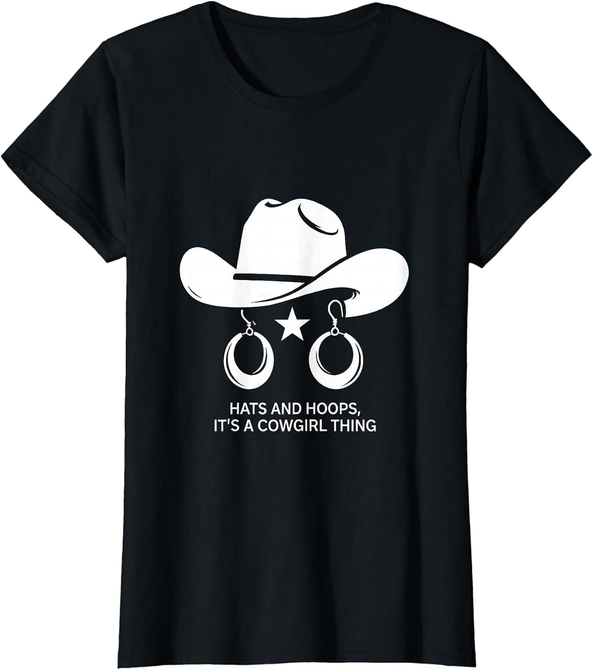 Hats and Hoops It's a Cowgirl Thing Playful Western Pride T-Shirt - Black