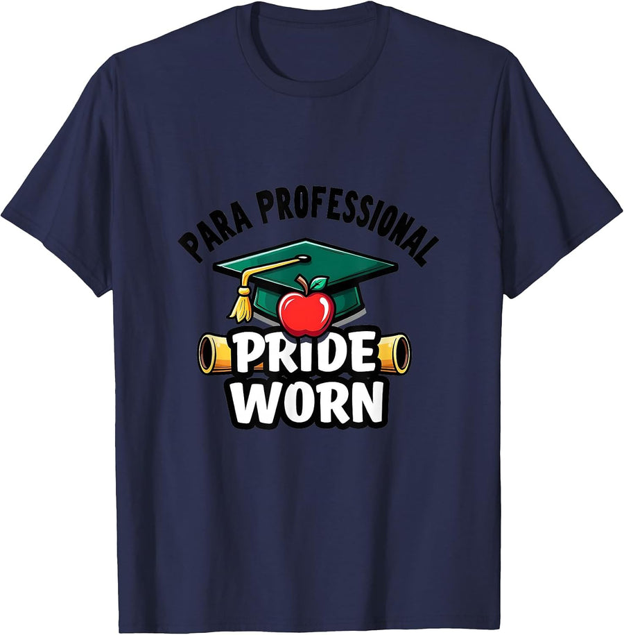Paraprofessional Pride Worn Support Staff Design T-Shirt - Navy Blue