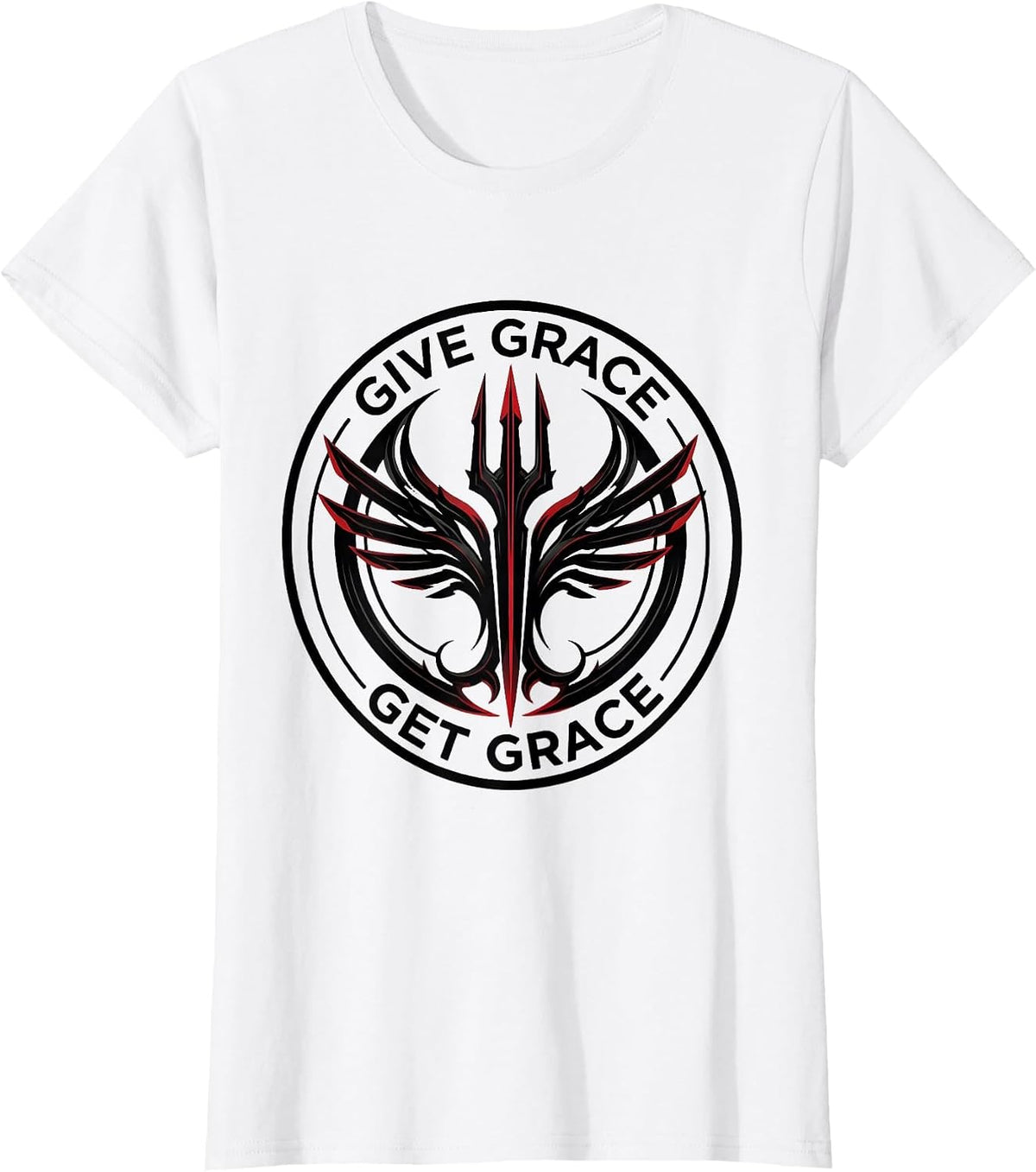Give Grace Get Grace Inspirational Message Design T-Shirt - White