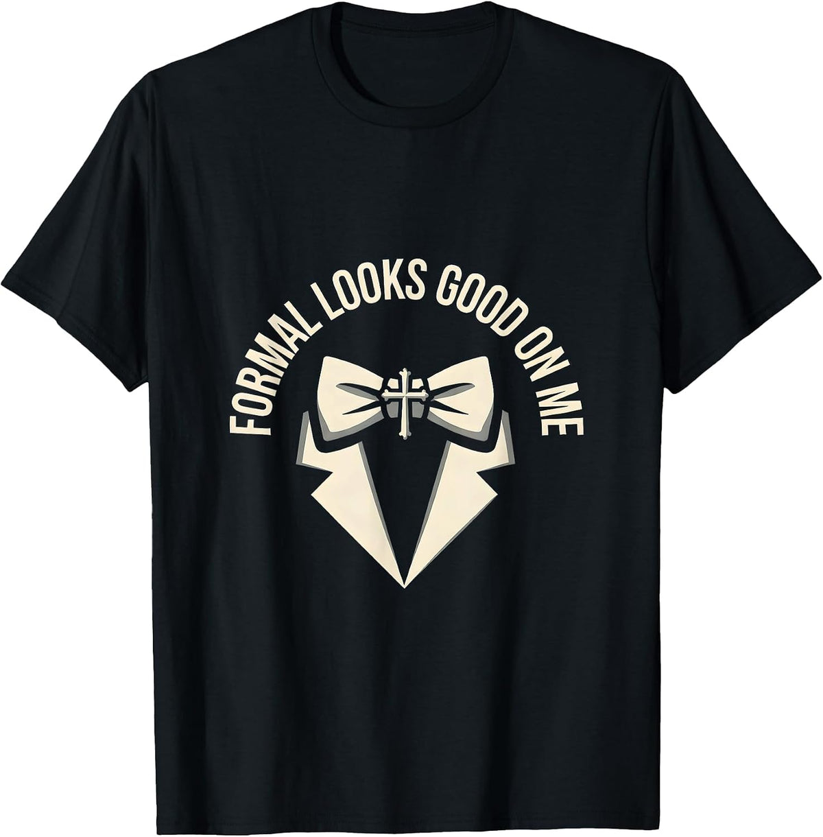 Men's Formal Looks Good On Me Tuxedo Design T-Shirt - Black