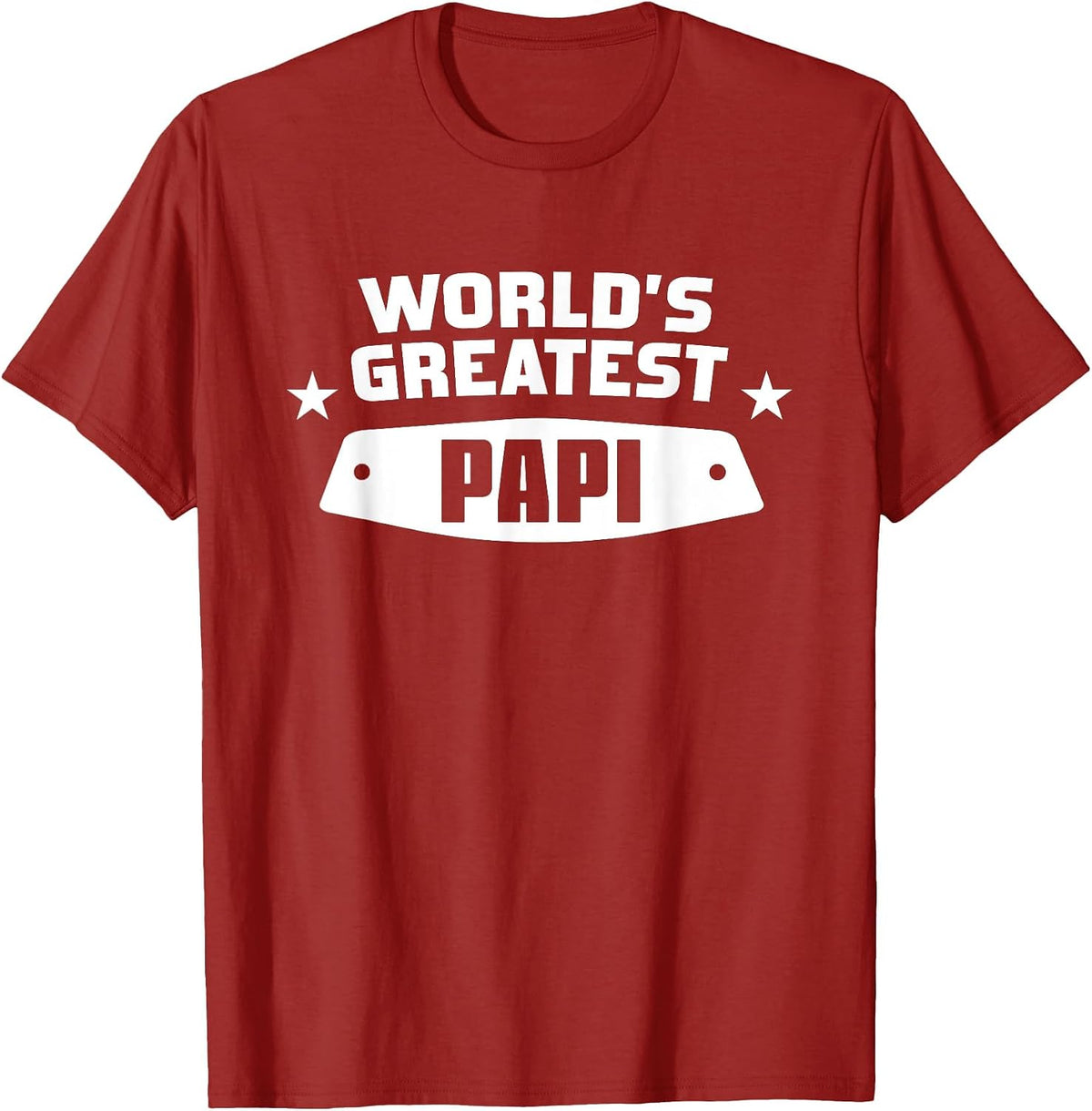 World's Greatest Papi Shirt - Dad T-Shirt - Cranberry Red