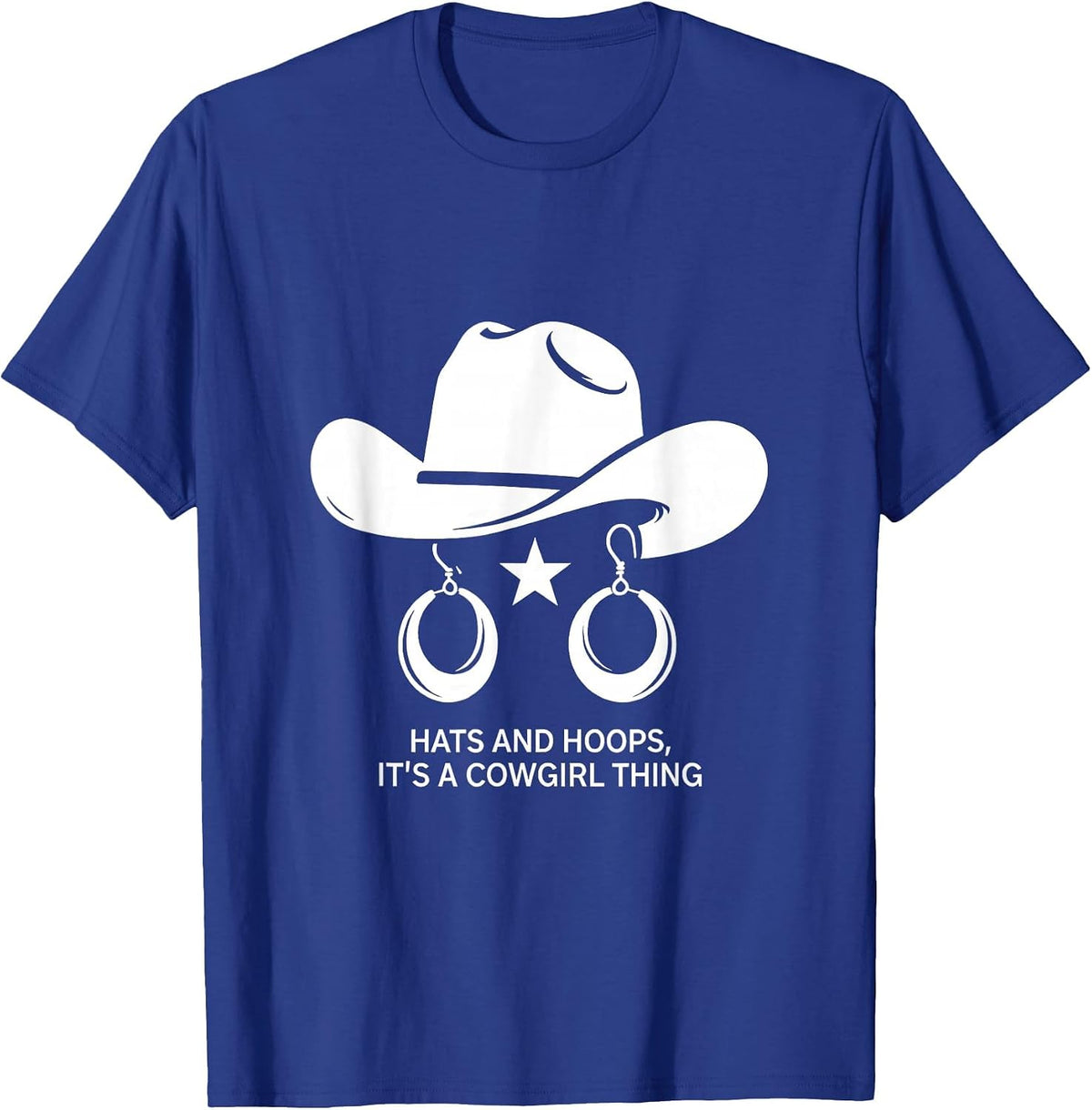 Hats and Hoops It's a Cowgirl Thing Playful Western Pride T-Shirt - Royal Blue