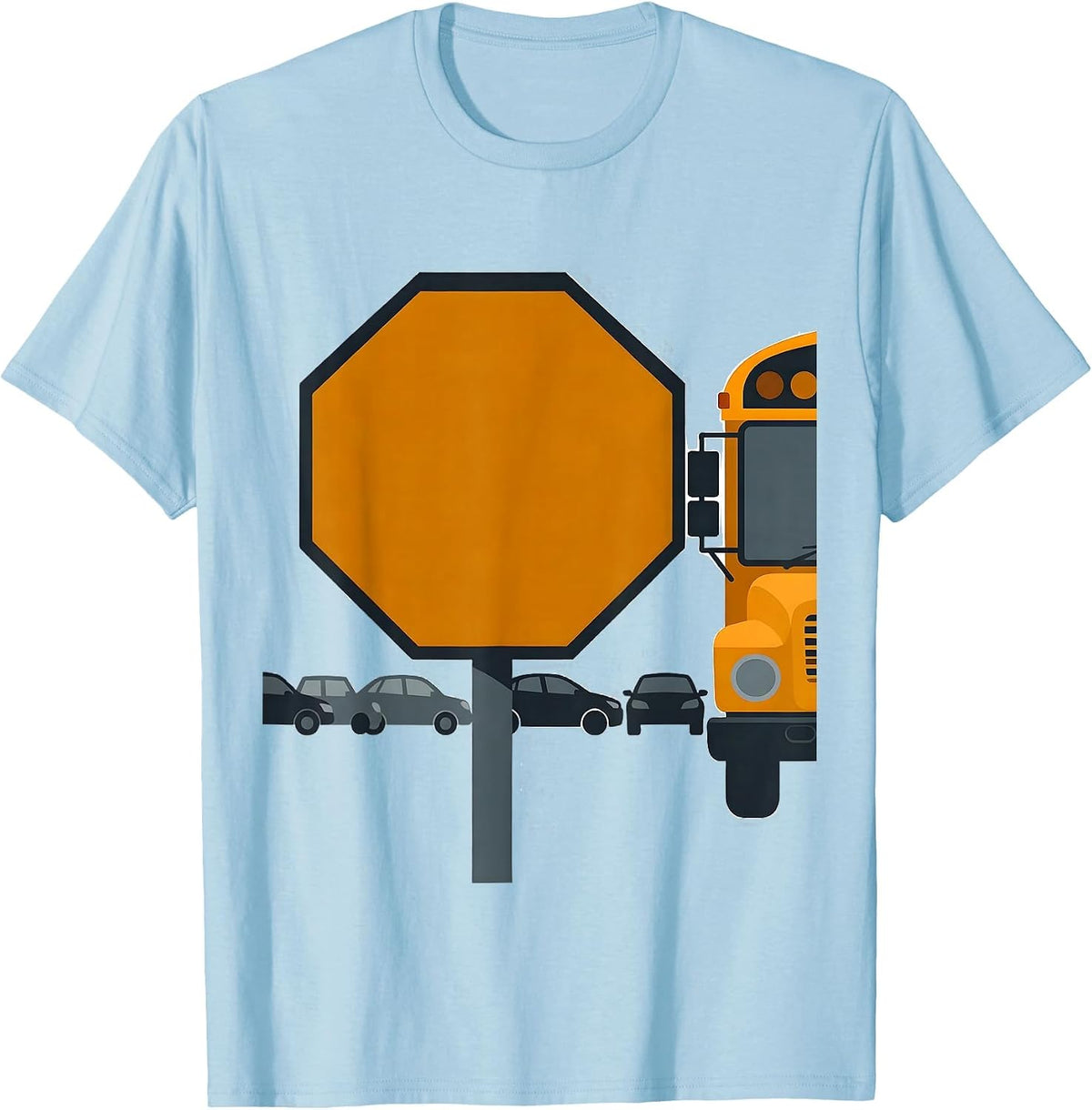 Men's School Bus Stop Arm Humor Driver Appreciation T-Shirt - Baby Blue
