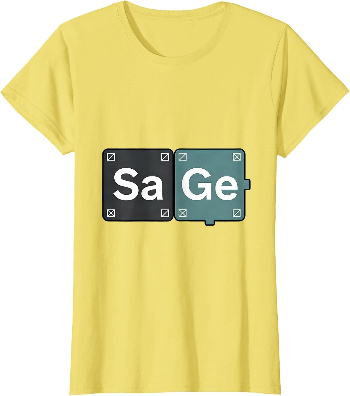 SAGe Minimalist Periodic Table Chemistry Pun Humor T-Shirt - Lemon Yellow