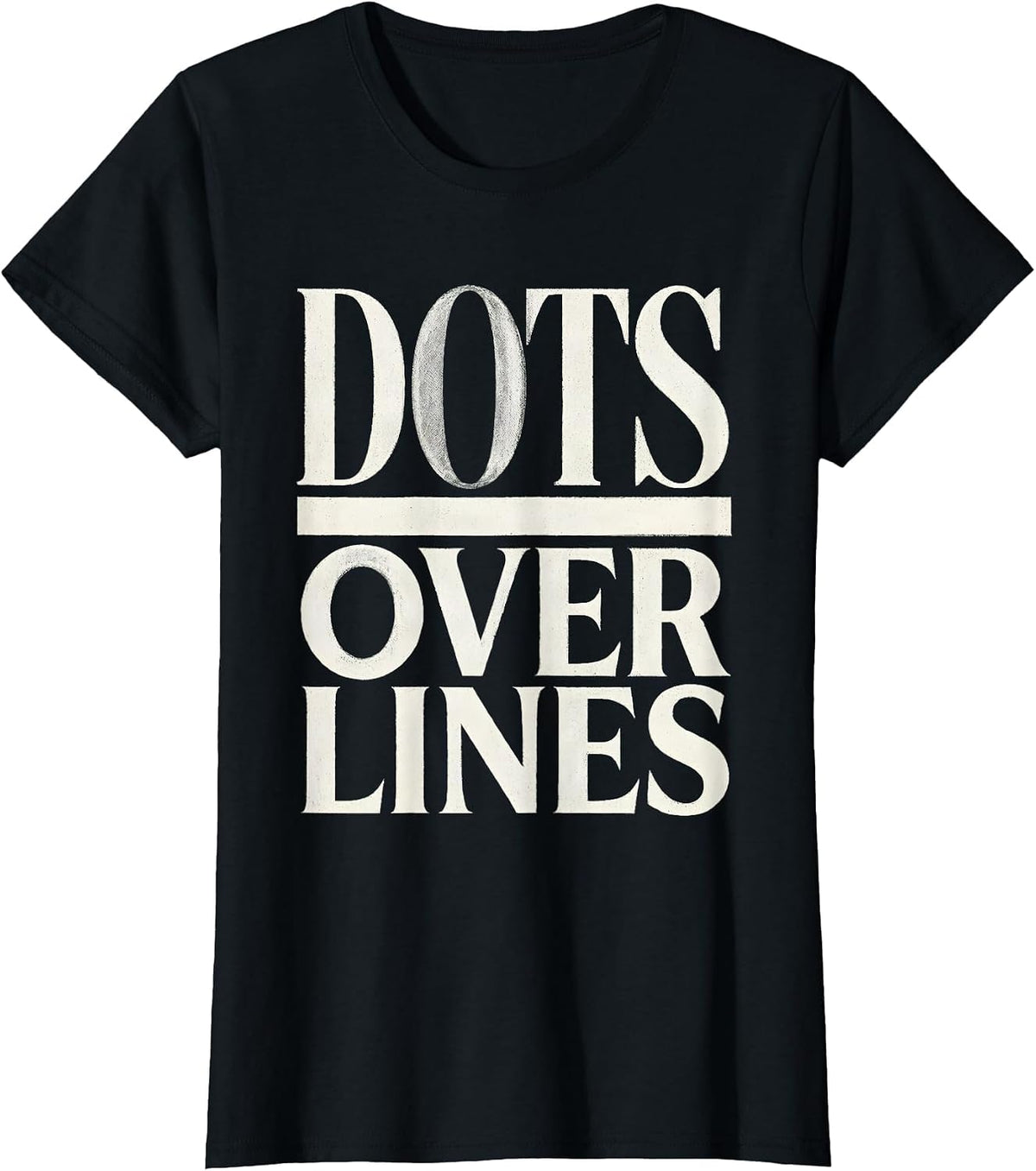Dots Over Lines Minimalist Dot Art Design T-Shirt - Black