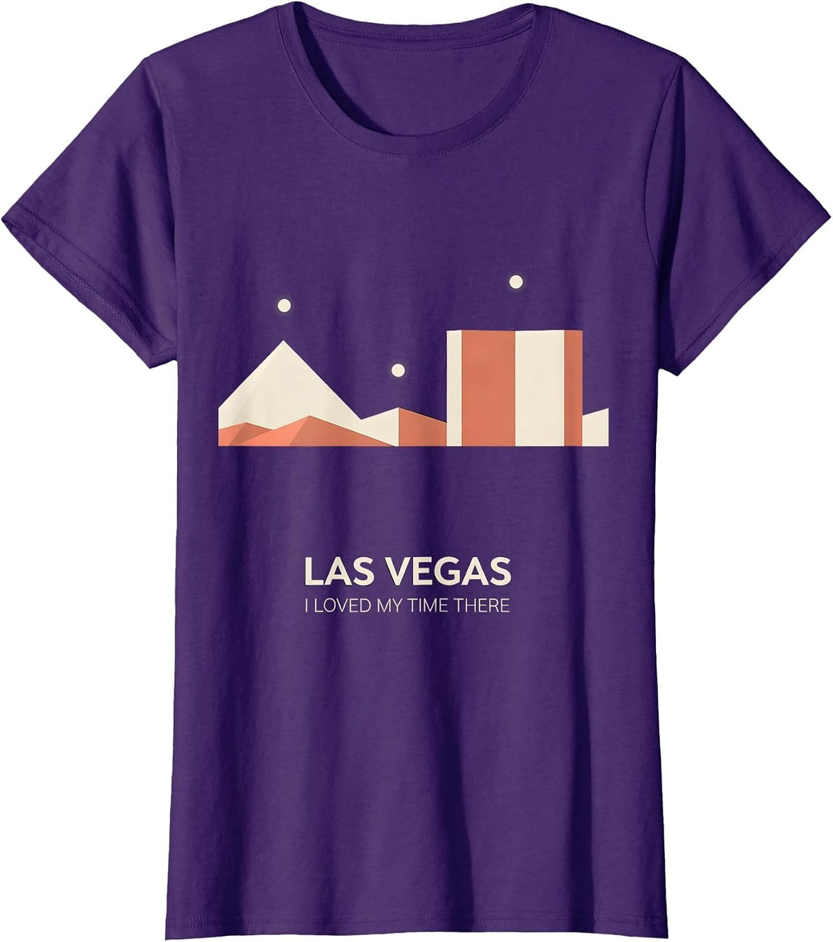 Women's Las Vegas I Loved My Time There Minimalist Skyline Souvenir T-Shirt - Purple